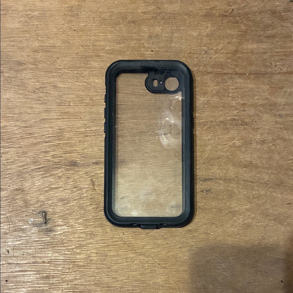 Black Protective Clear-Back Phone Case - Rugged Shockproof Cover